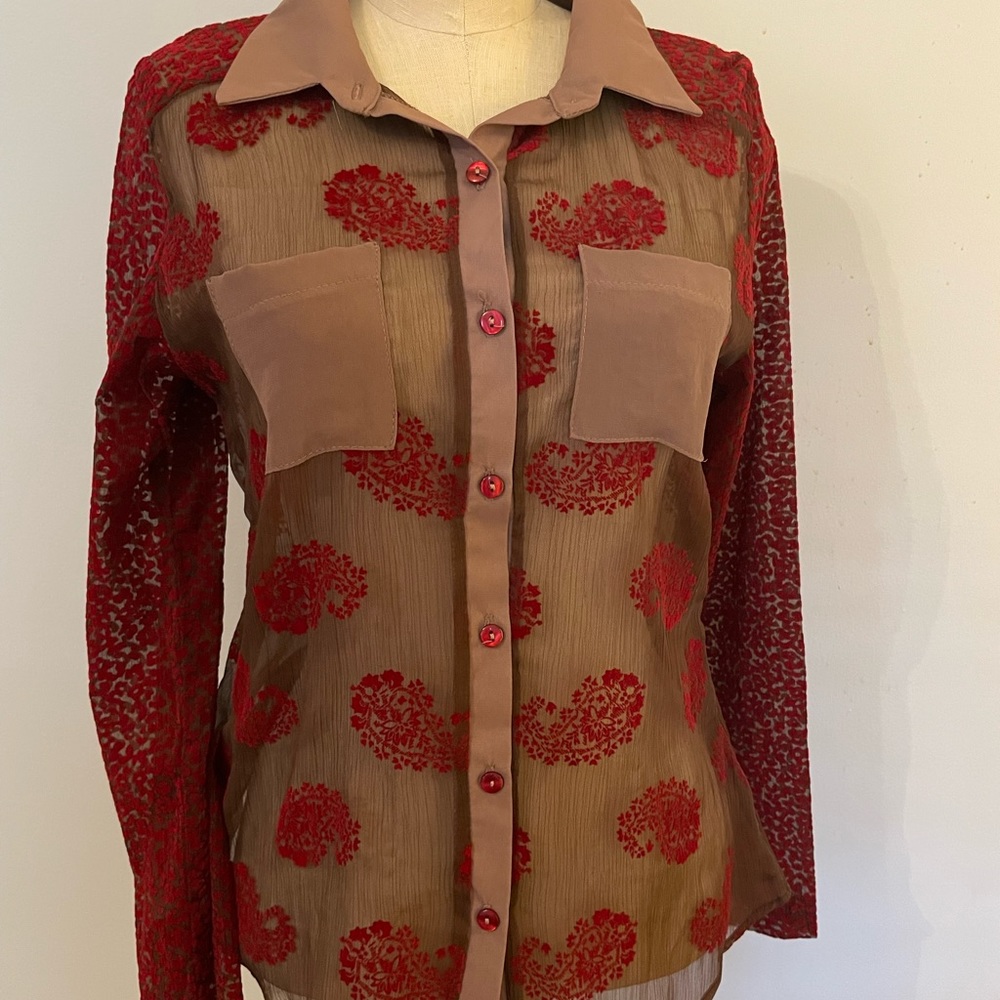 Paper Flower Womens Blouse -medium